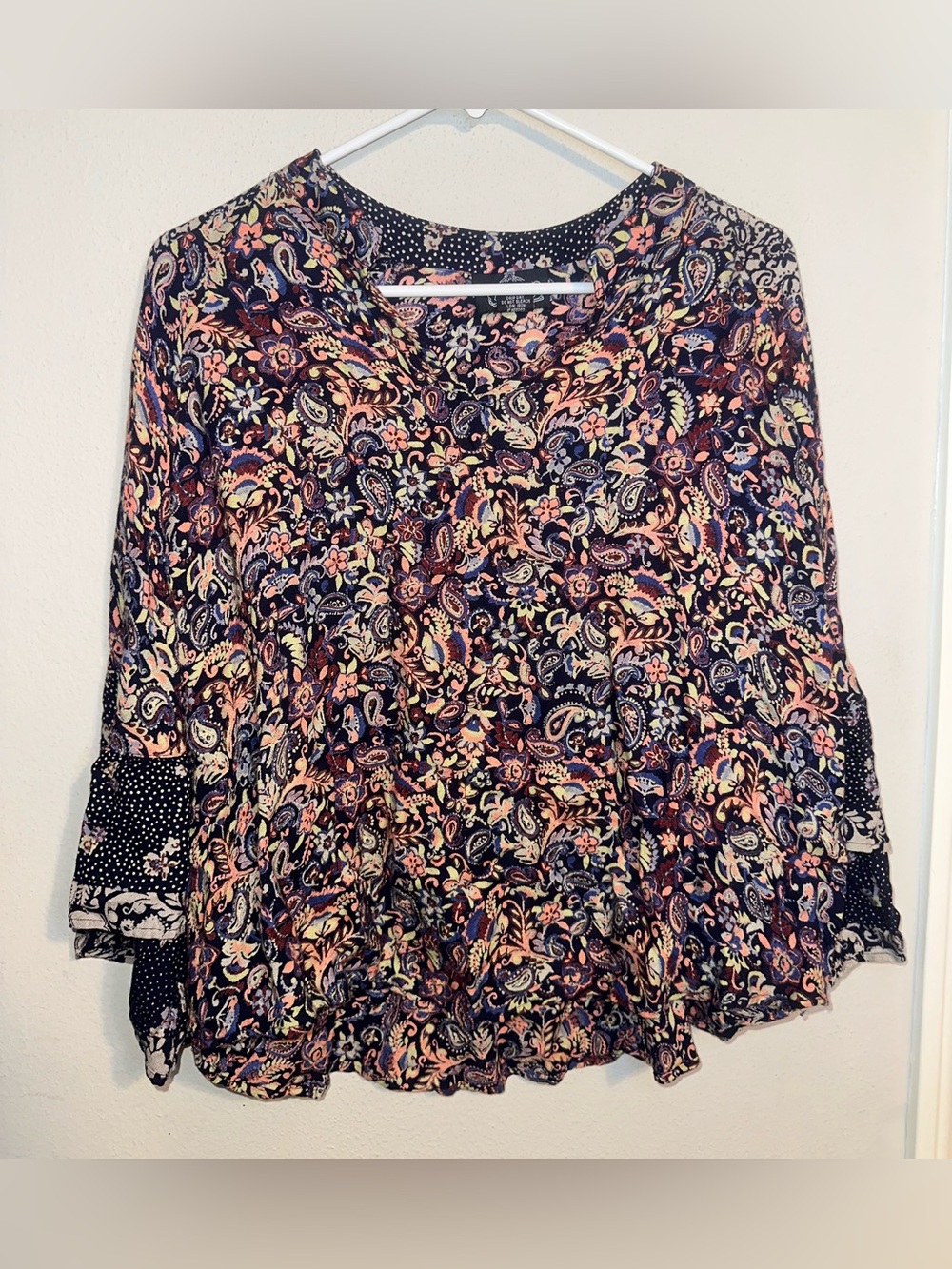 Angie Multicolor Paisley Top
